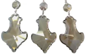 Satin Grey Pendant Chandelier Crystal Ornament, Asfour Lead Crystal #915, Pack of 5