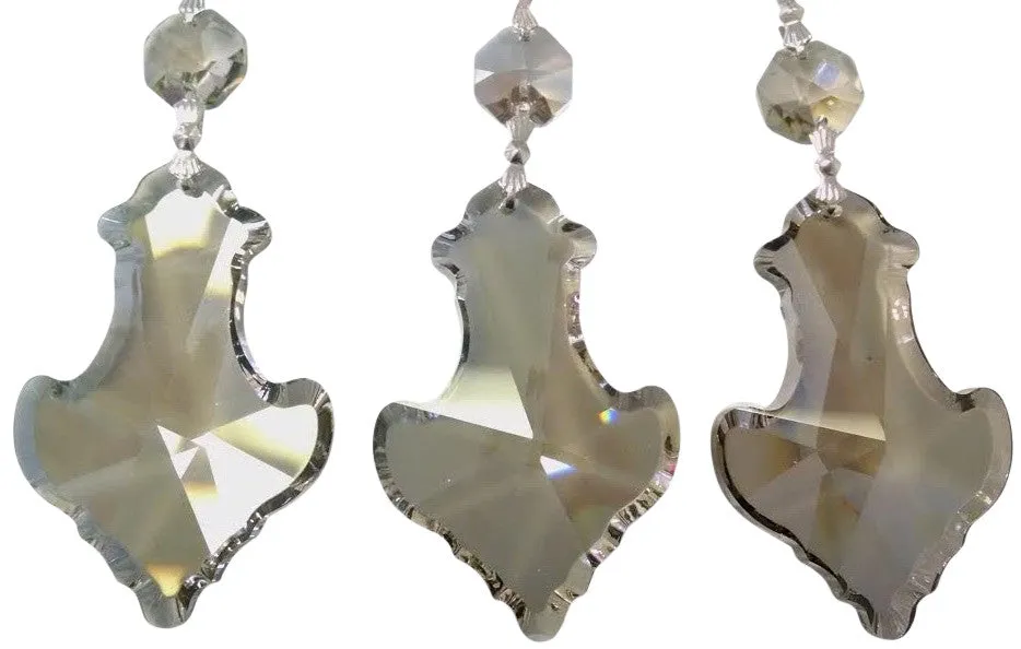 Satin Grey Pendant Chandelier Crystal Ornament, Asfour Lead Crystal #915, Pack of 5
