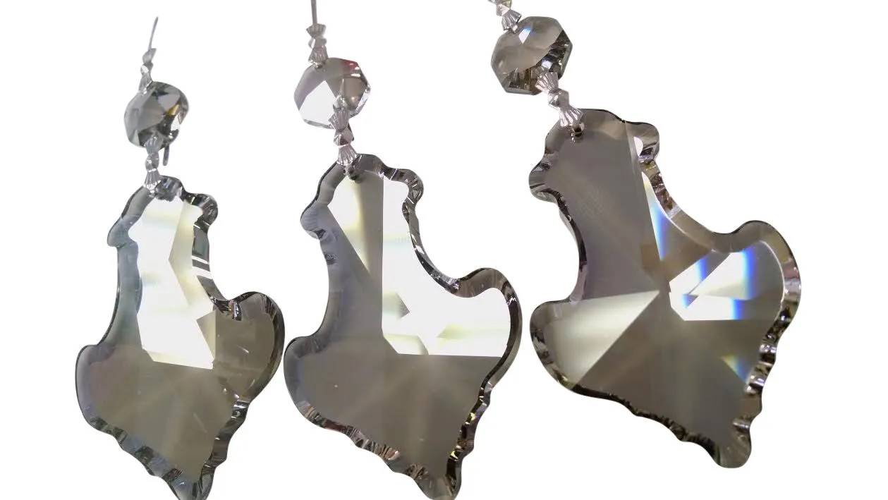 Satin Grey Pendant Chandelier Crystal Ornament, Asfour Lead Crystal #915, Pack of 5