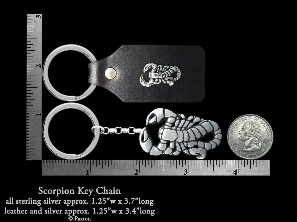 Scorpion Key Chain / Key Ring Sterling Silver