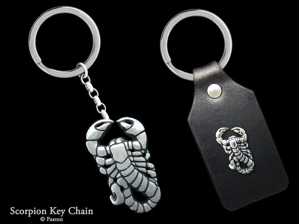 Scorpion Key Chain / Key Ring Sterling Silver
