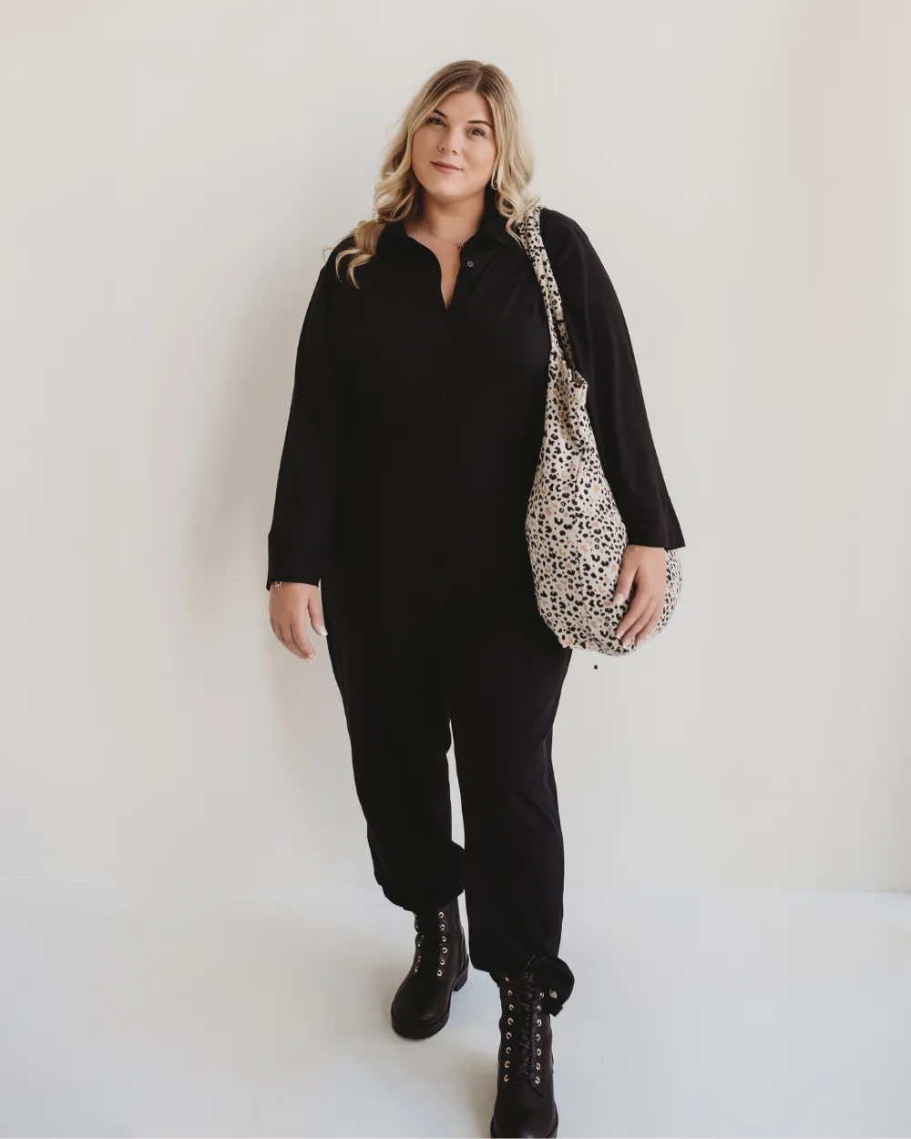Shana Black Collared Jumpsuit