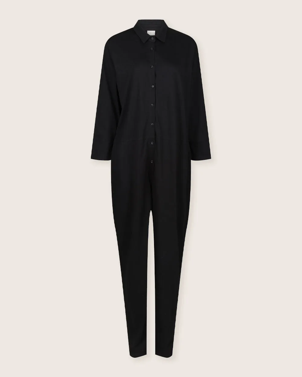 Shana Black Collared Jumpsuit
