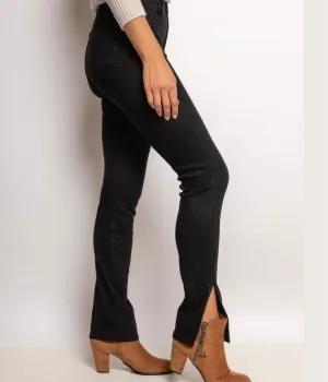 Side split Jean in black