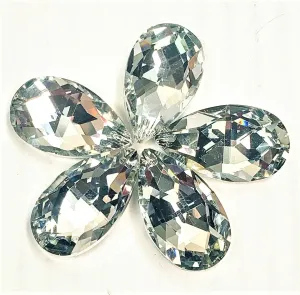 Silver 38mm Teardrop Chandelier Crystals Pendants, Pack of 5