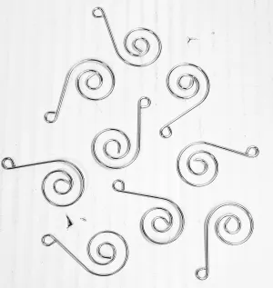 Silver Swirl Suncatcher Wire Hooks, Hangers 1.75 inch
