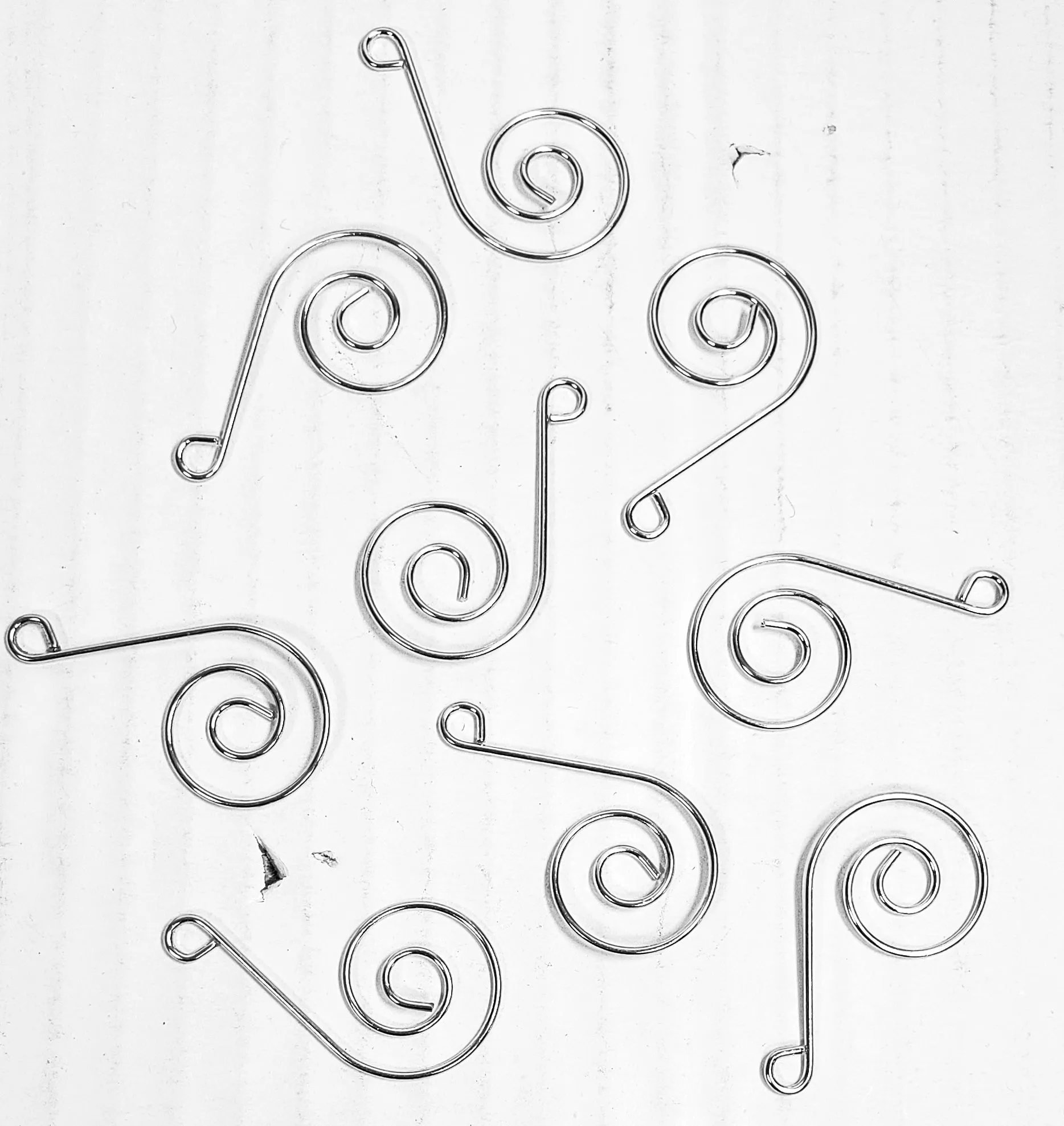 Silver Swirl Suncatcher Wire Hooks, Hangers 1.75 inch