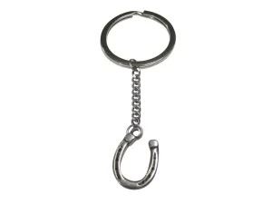 Silver Toned Horse Shoe Pendant Keychain