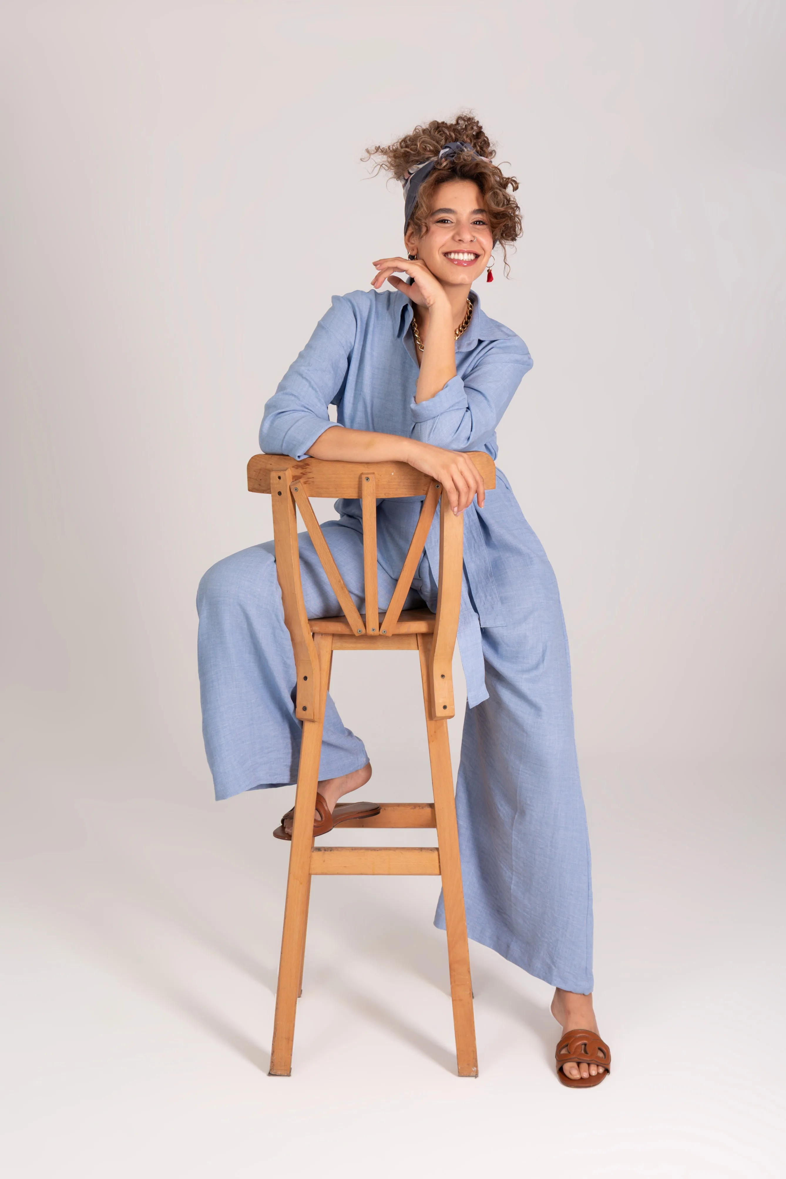 Sky Blue Wide Leg Jumpsuit