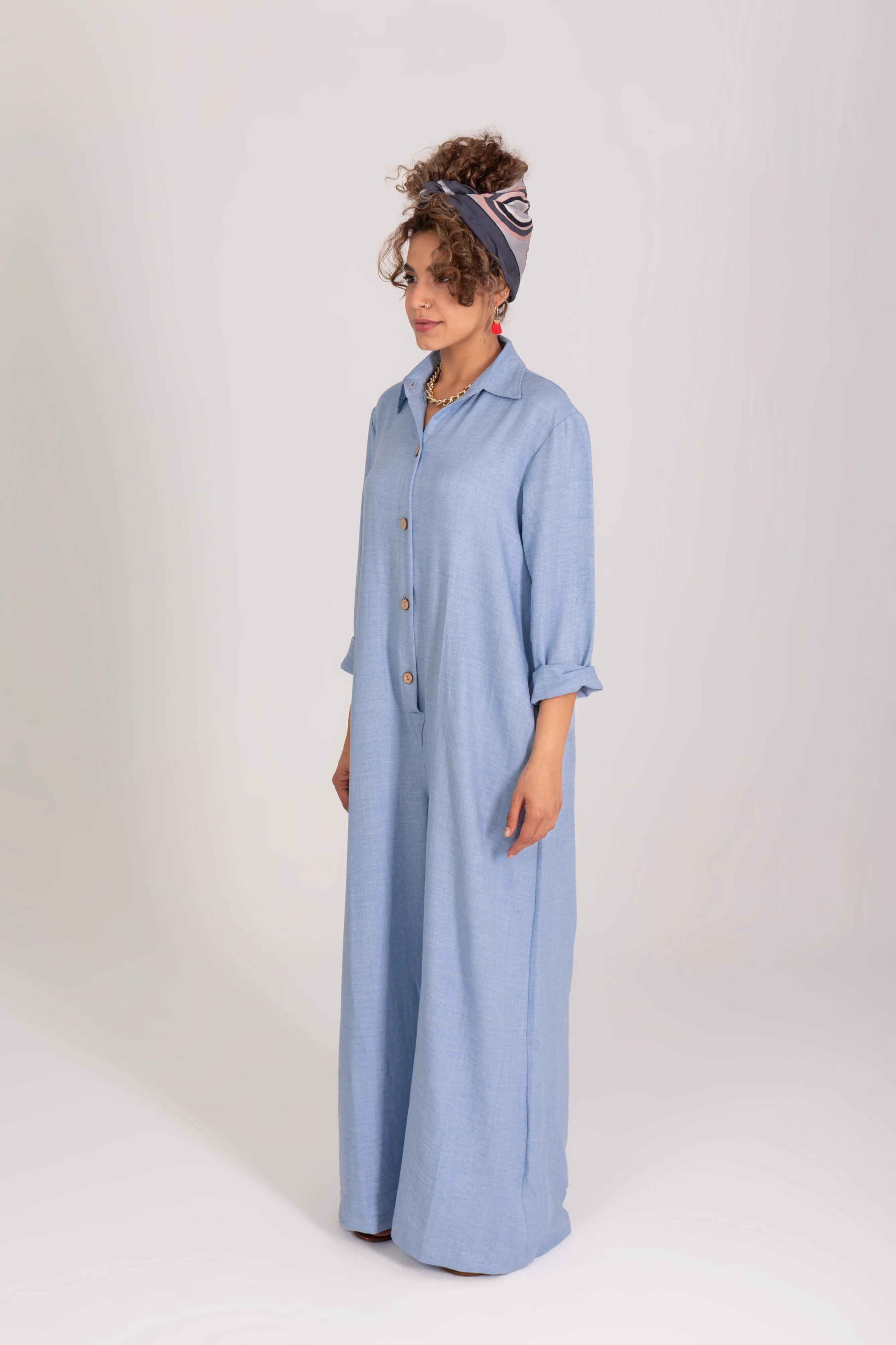 Sky Blue Wide Leg Jumpsuit