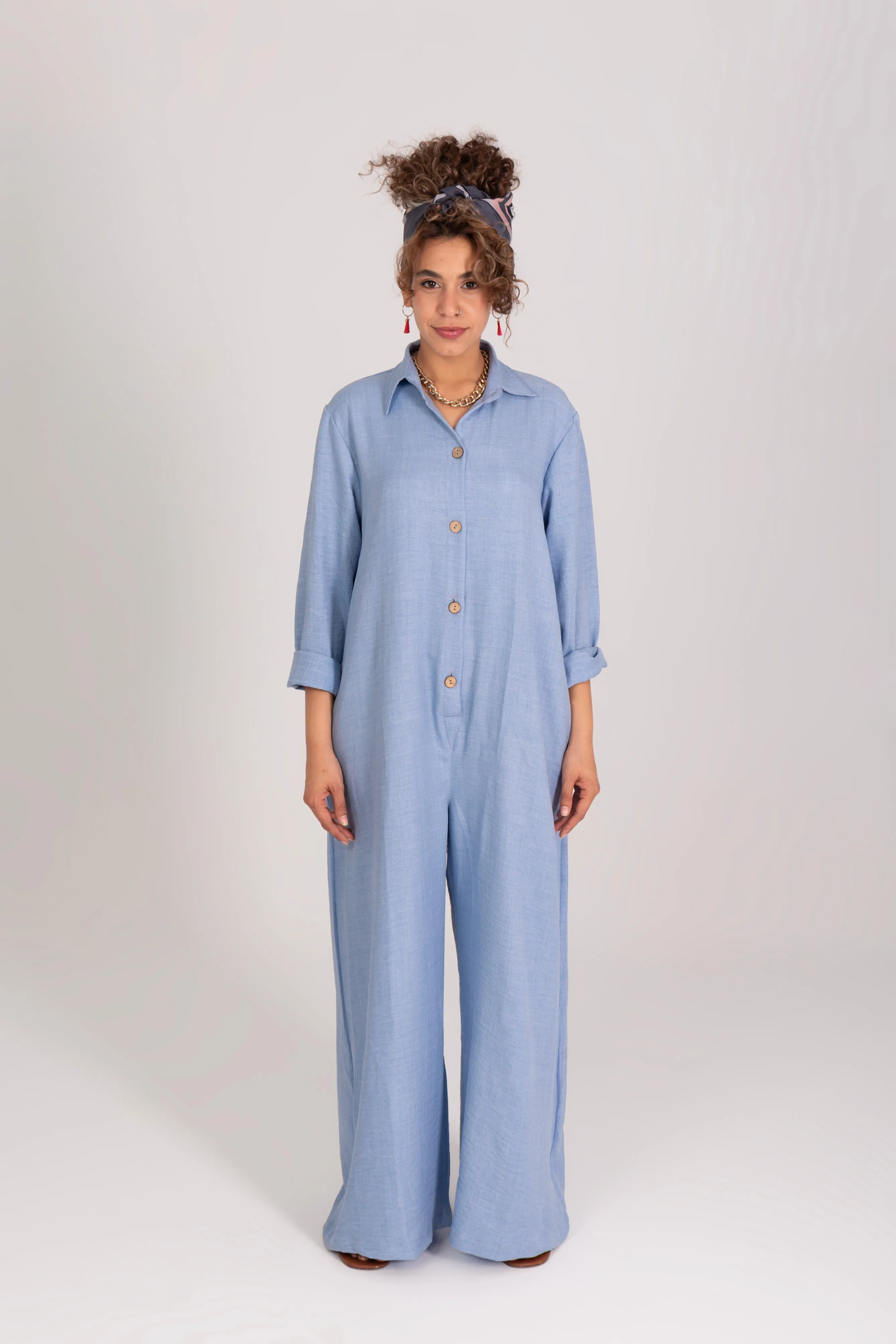 Sky Blue Wide Leg Jumpsuit