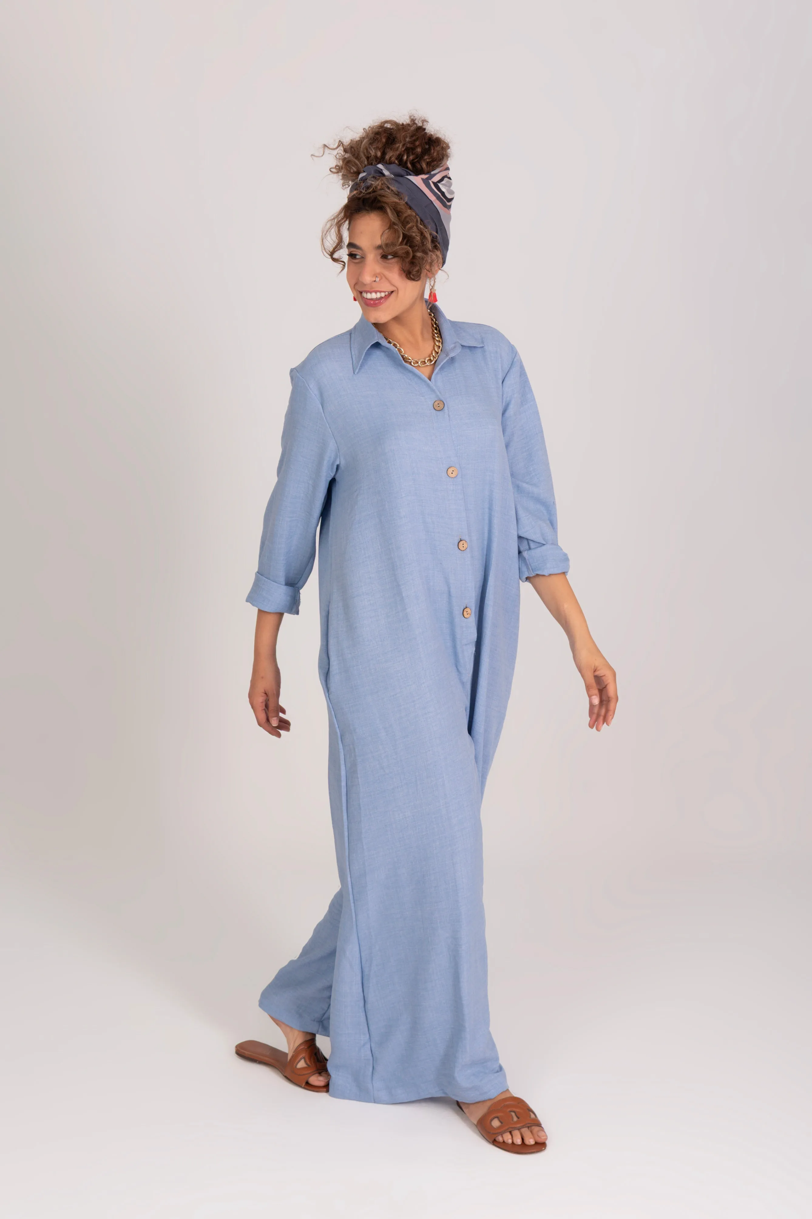 Sky Blue Wide Leg Jumpsuit