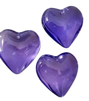 Smooth Heart Violet and Lilac Chandelier Crystals 35mm