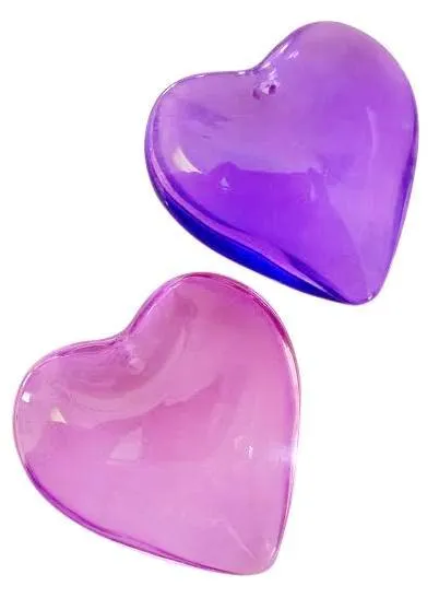 Smooth Heart Violet and Lilac Chandelier Crystals 35mm