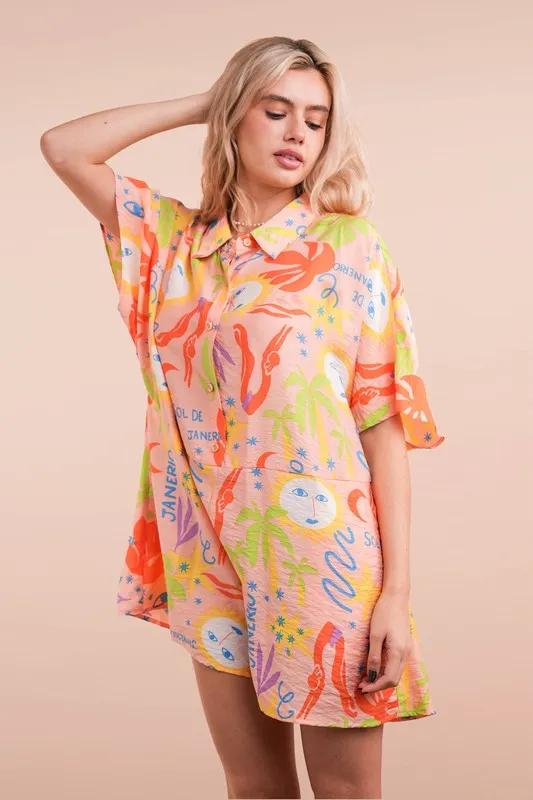 Sol Janeiro Oversized Button Down Romper