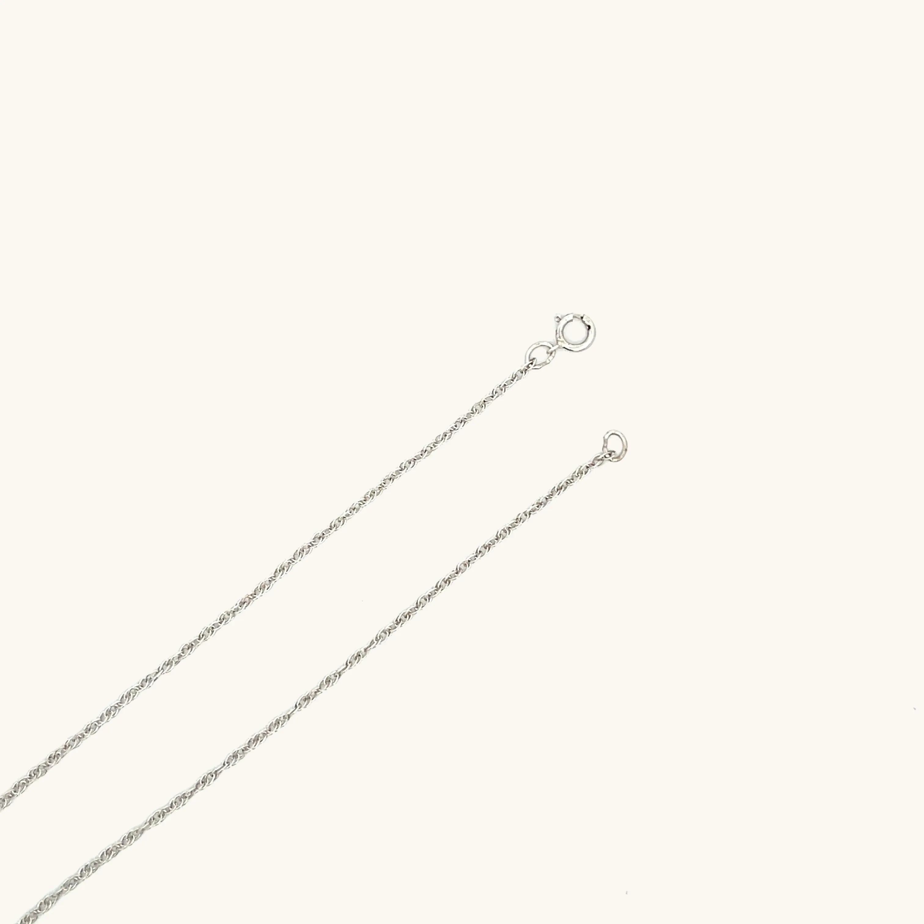 SOLID 14K WHITE GOLD 20" ROPE CHAIN