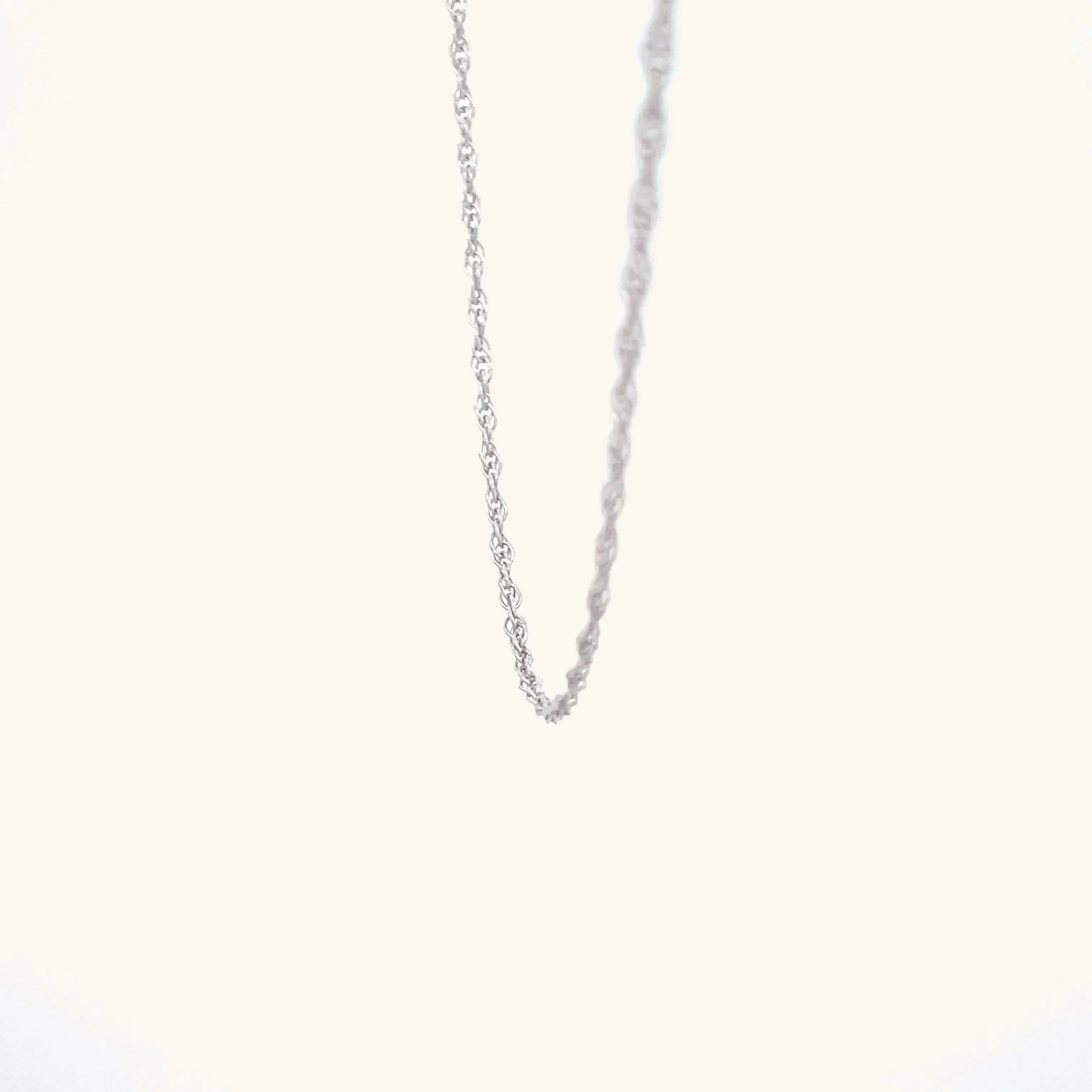 SOLID 14K WHITE GOLD 20" ROPE CHAIN