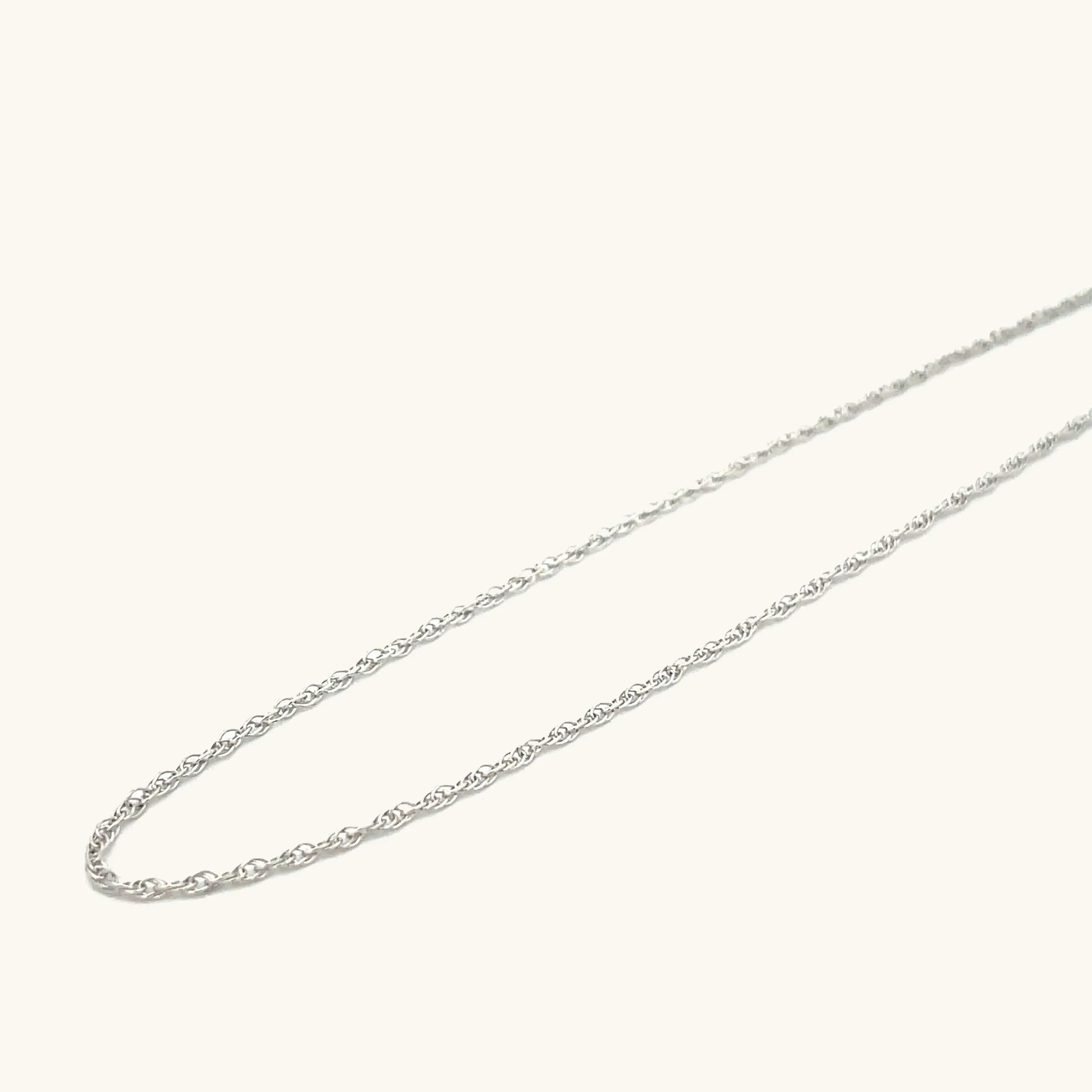 SOLID 14K WHITE GOLD 20" ROPE CHAIN