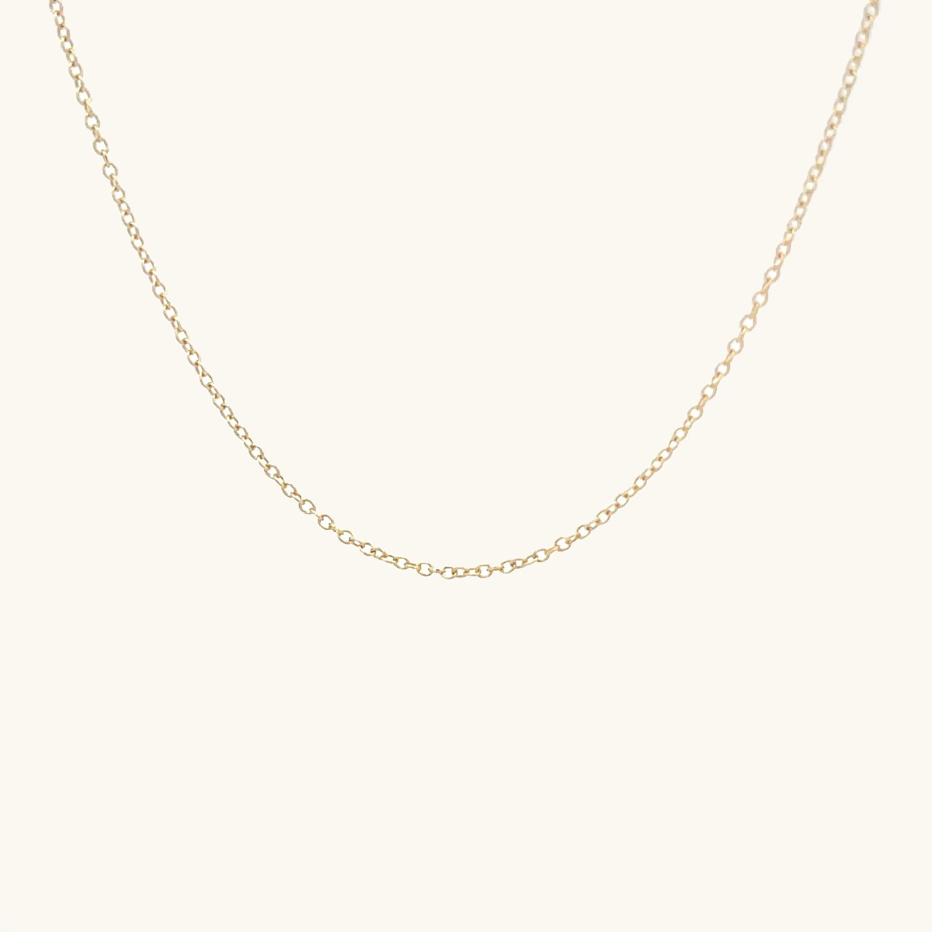 SOLID 14K YELLOW GOLD 16-18" ADJUSTABLE CABLE CHAIN