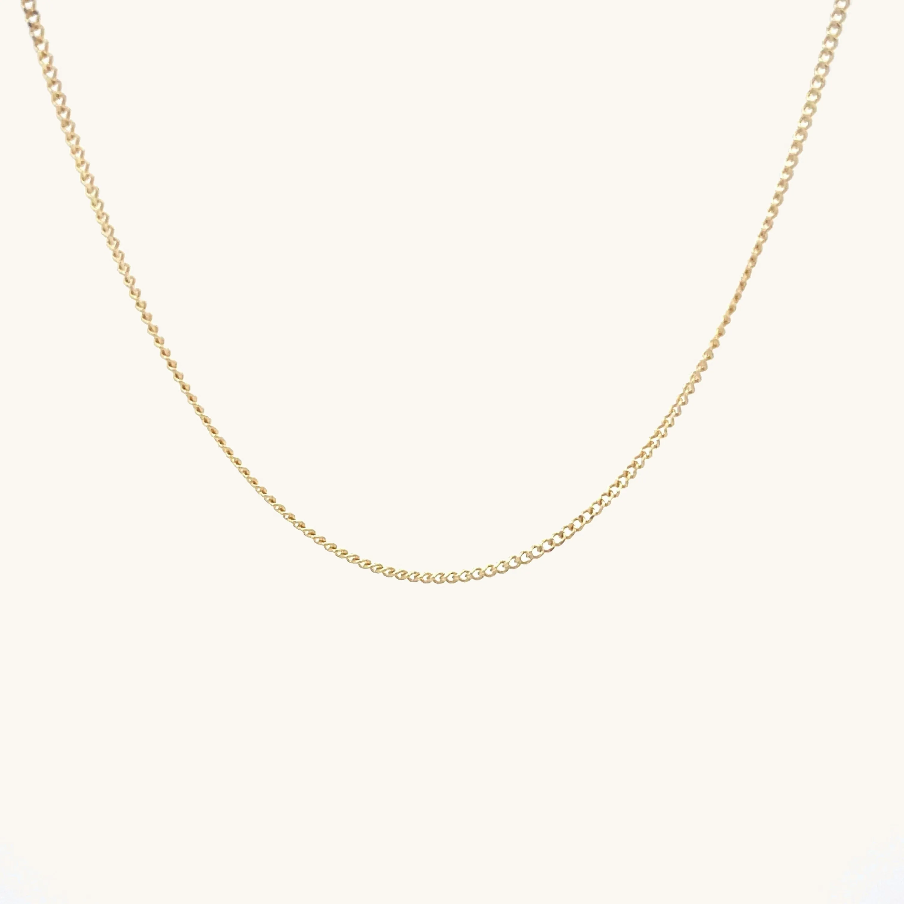 SOLID 14K YELLOW GOLD 16-18" ADJUSTABLE CABLE CHAIN