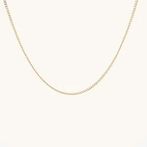 SOLID 14K YELLOW GOLD 16-18" ADJUSTABLE CABLE CHAIN