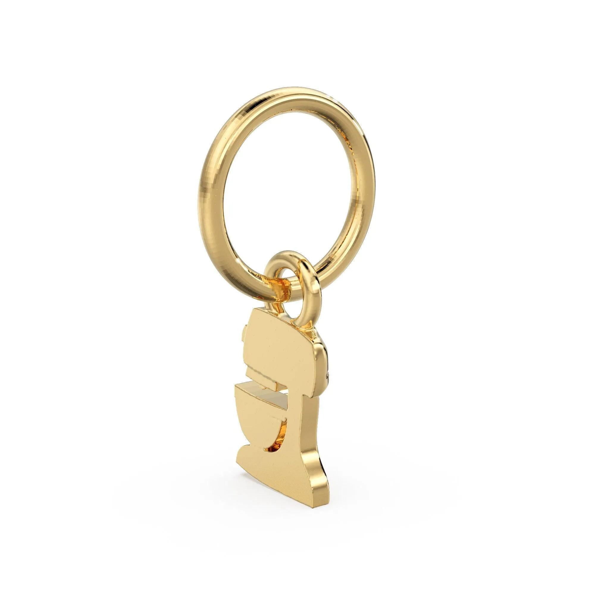 Solid Gold Dough Mixer Charm / 14k 18k Solid Gold Bakery Pendant / Diamond Bakery Jewelry / Chef Pastry Charm Jewelry / Handmade Gold Charm