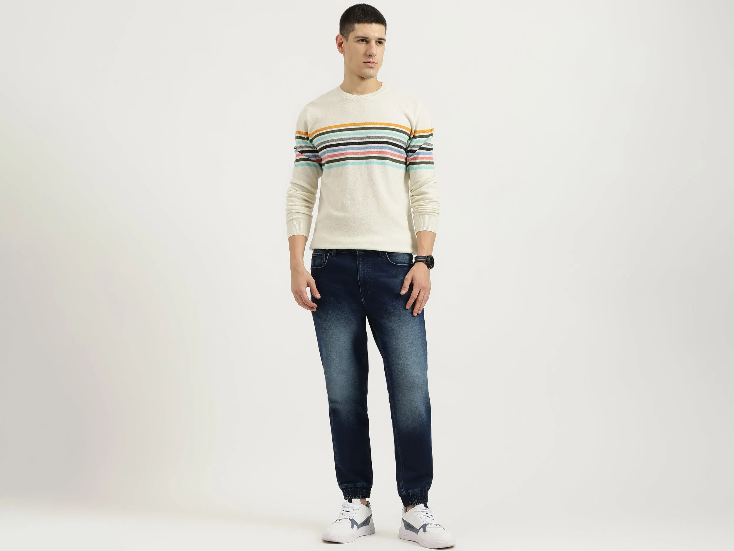 Solid Jogger Fit Jeans