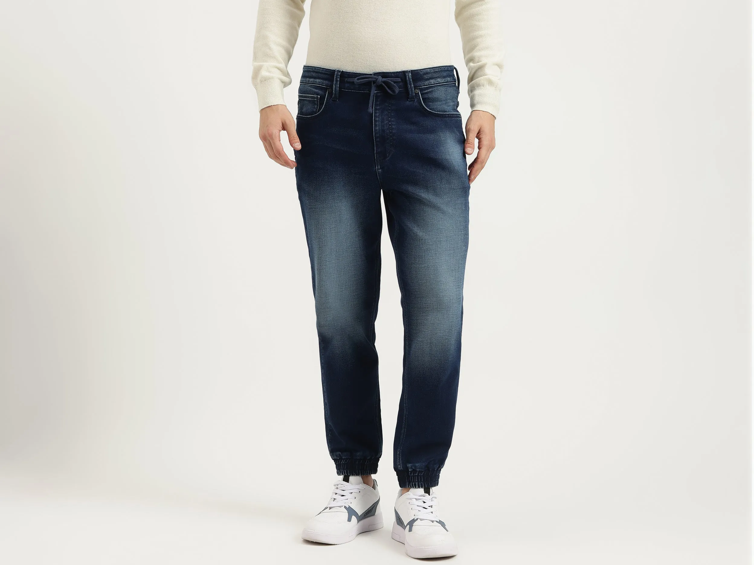 Solid Jogger Fit Jeans
