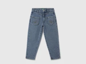 Solid Slouchy Fit Fit Mid Rise Jeans