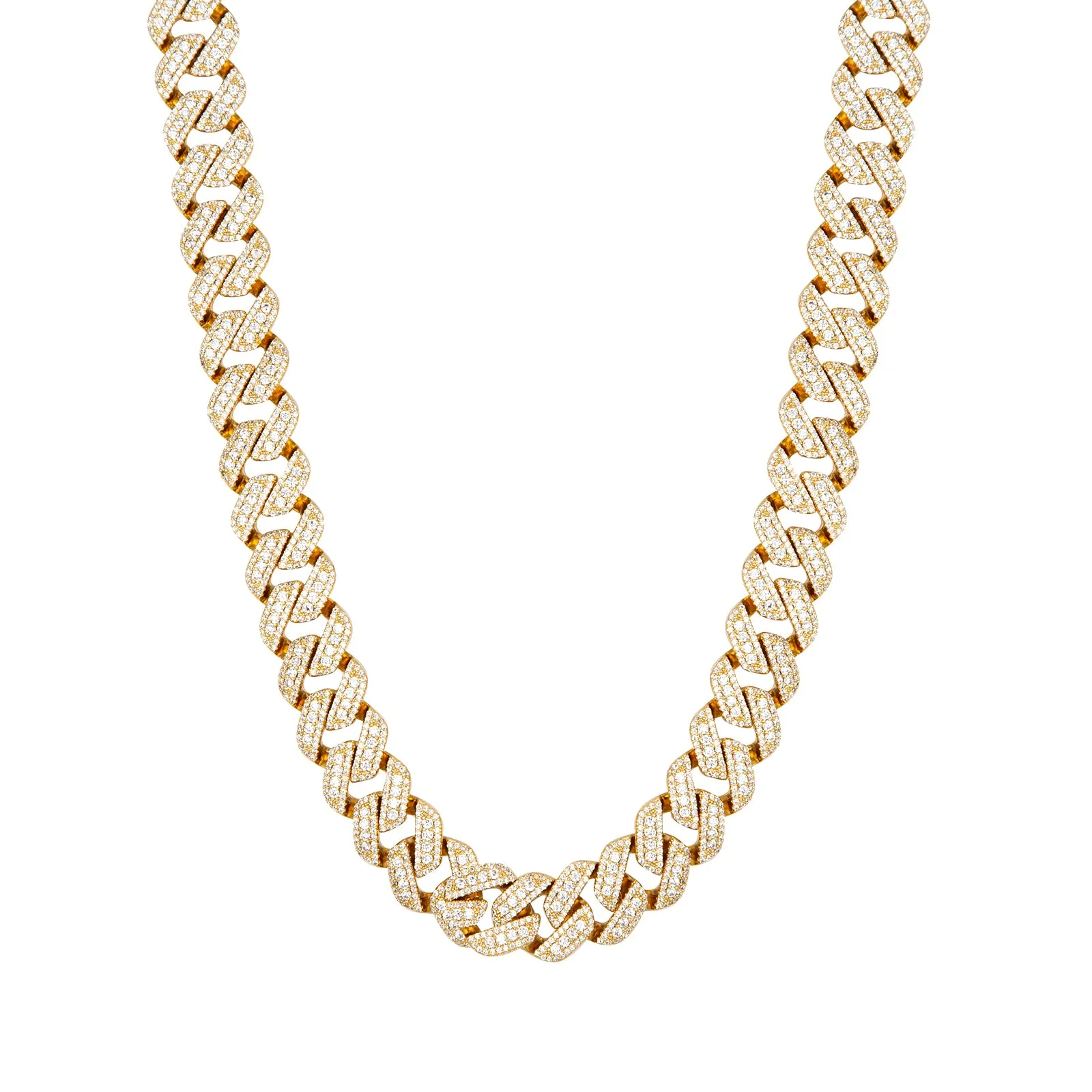 Solitaire Micro Pave 15mm Miami Cuban Icy Custom Rapper Chain