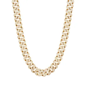 Solitaire Micro Pave 15mm Miami Cuban Icy Custom Rapper Chain