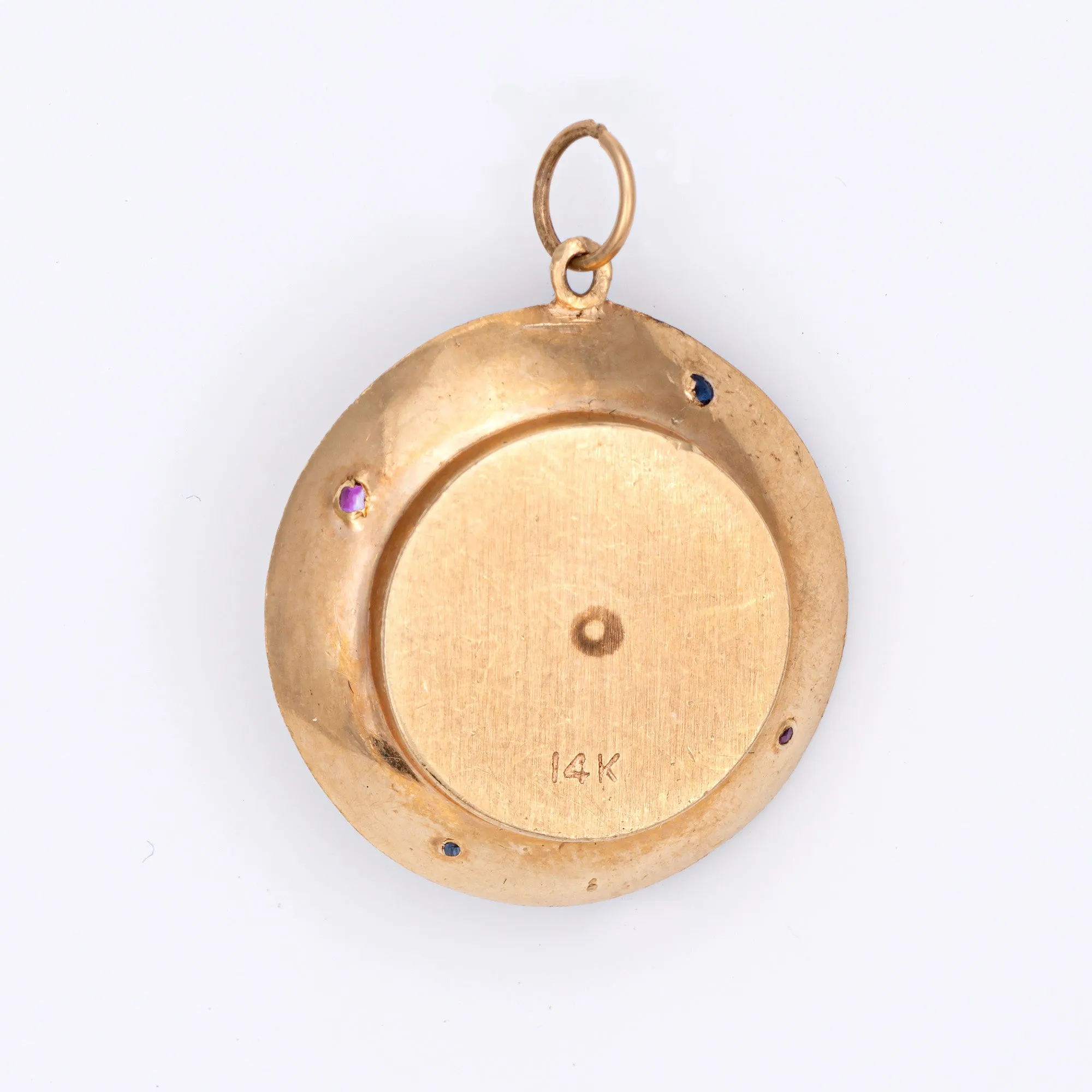 Spinning Roulette Wheel Charm Vintage 14k Gold Pendant Casino Gambling Jewelry