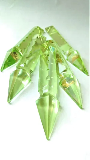 Spring Green Spear Chandelier Crystals, Pack of 5