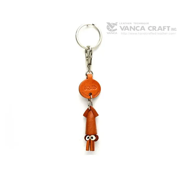 Squid Japanese Leather Keychains Fish