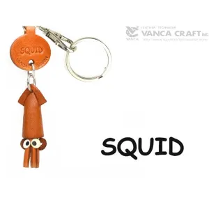 Squid Japanese Leather Keychains Fish
