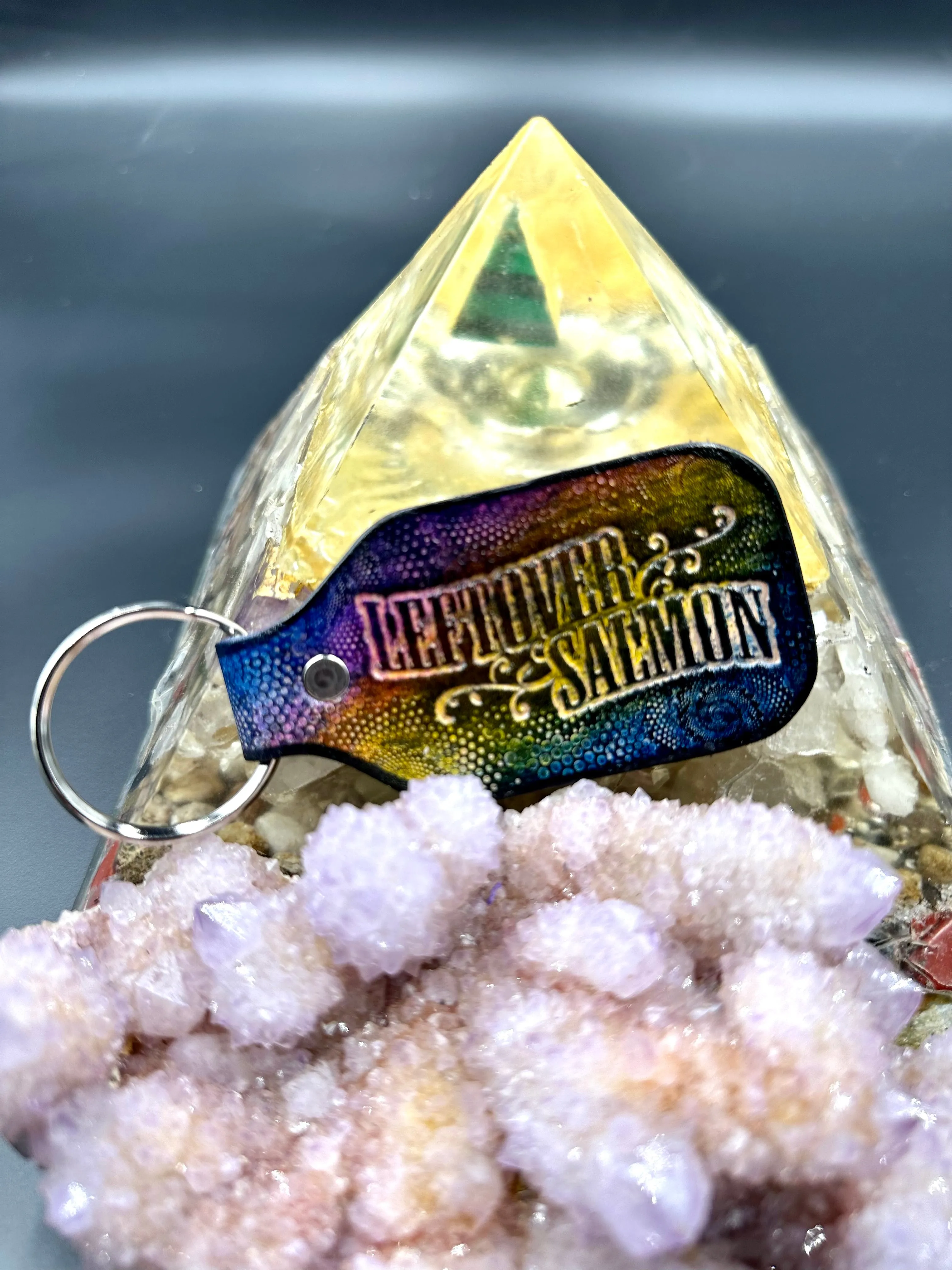 Stamped Leather Keychain - Leftover Salmon