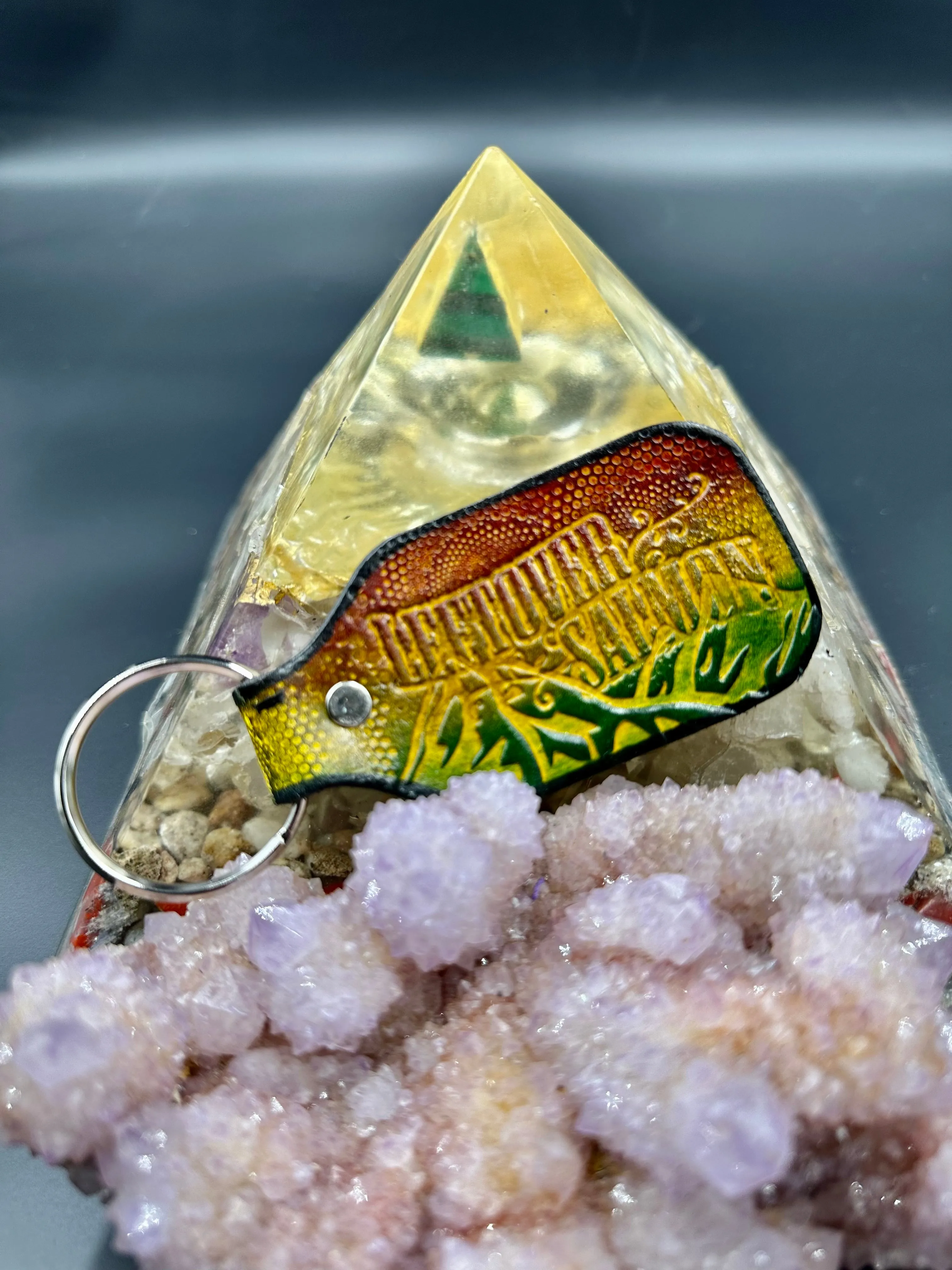 Stamped Leather Keychain - Leftover Salmon
