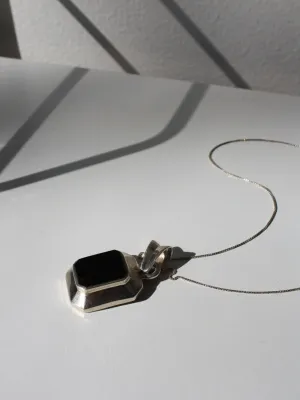 Sterling & Onyx Pendant Necklace