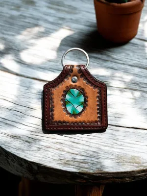 Stone Tooled Leather Keychains