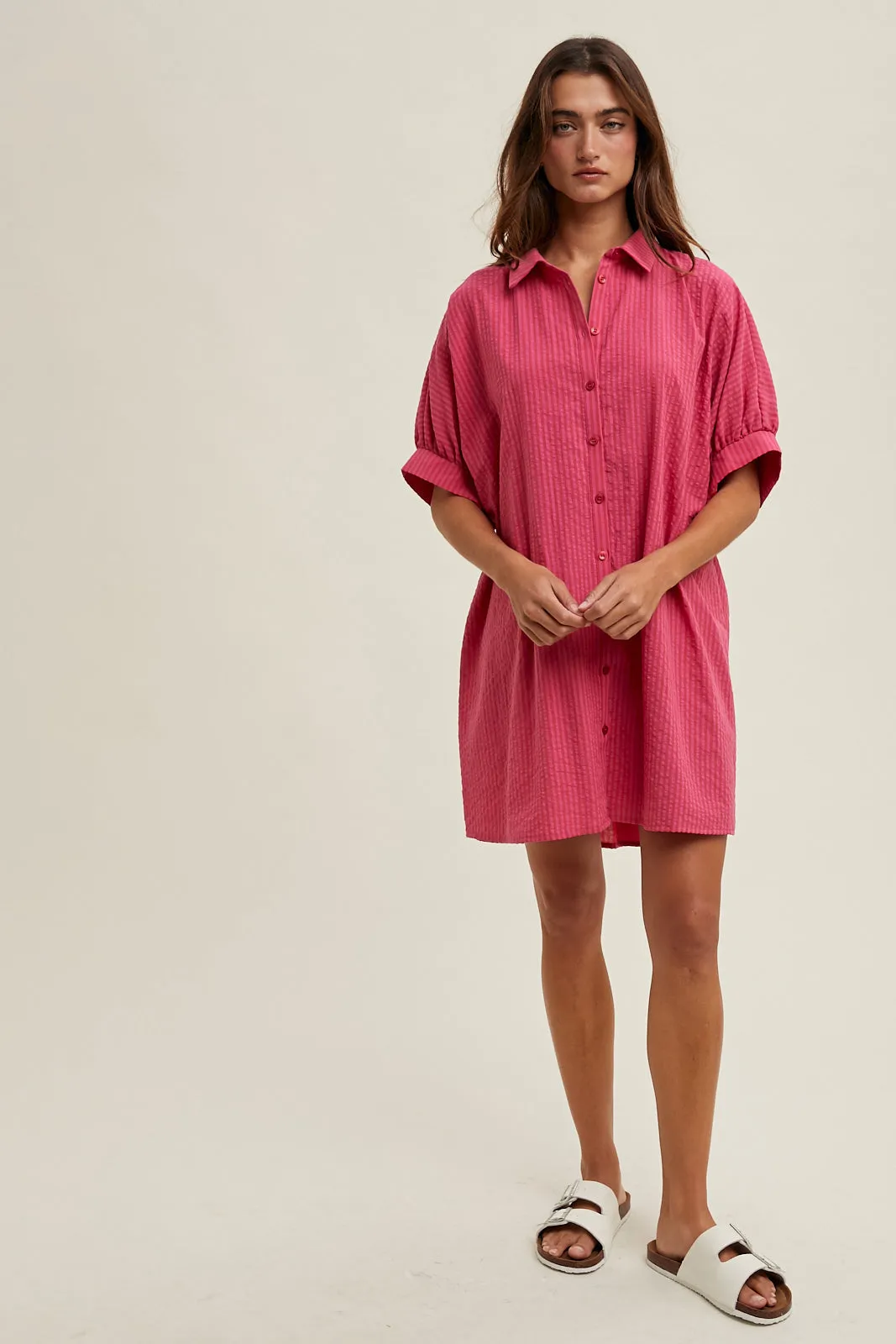 Susan Striped Button Up Mini Dress