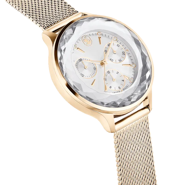 Swarovski Nova Chrono watch, Metal bracelet, Rose gold tone, Rose gold-tone finish