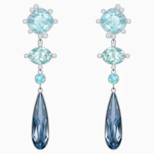 Swarovski,Olive Pierced Earrings,Blue,One Size