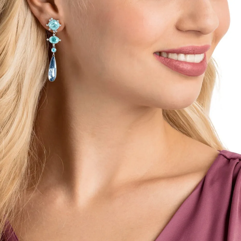Swarovski,Olive Pierced Earrings,Blue,One Size