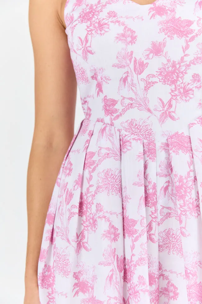 Sweetest Dreams Pink Vintage Floral Mini Dress