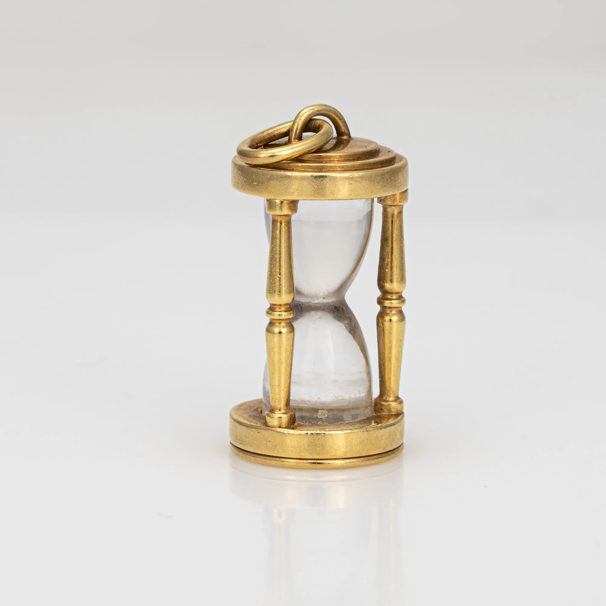 Tiffany & Co Hourglass Charm Vintage 18 Karat Yellow Gold Timer Rock Crystal Pendant