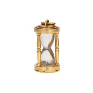 Tiffany & Co Hourglass Charm Vintage 18 Karat Yellow Gold Timer Rock Crystal Pendant
