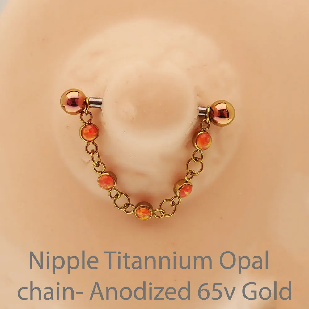 Titanium Opal Piercing add on Chain