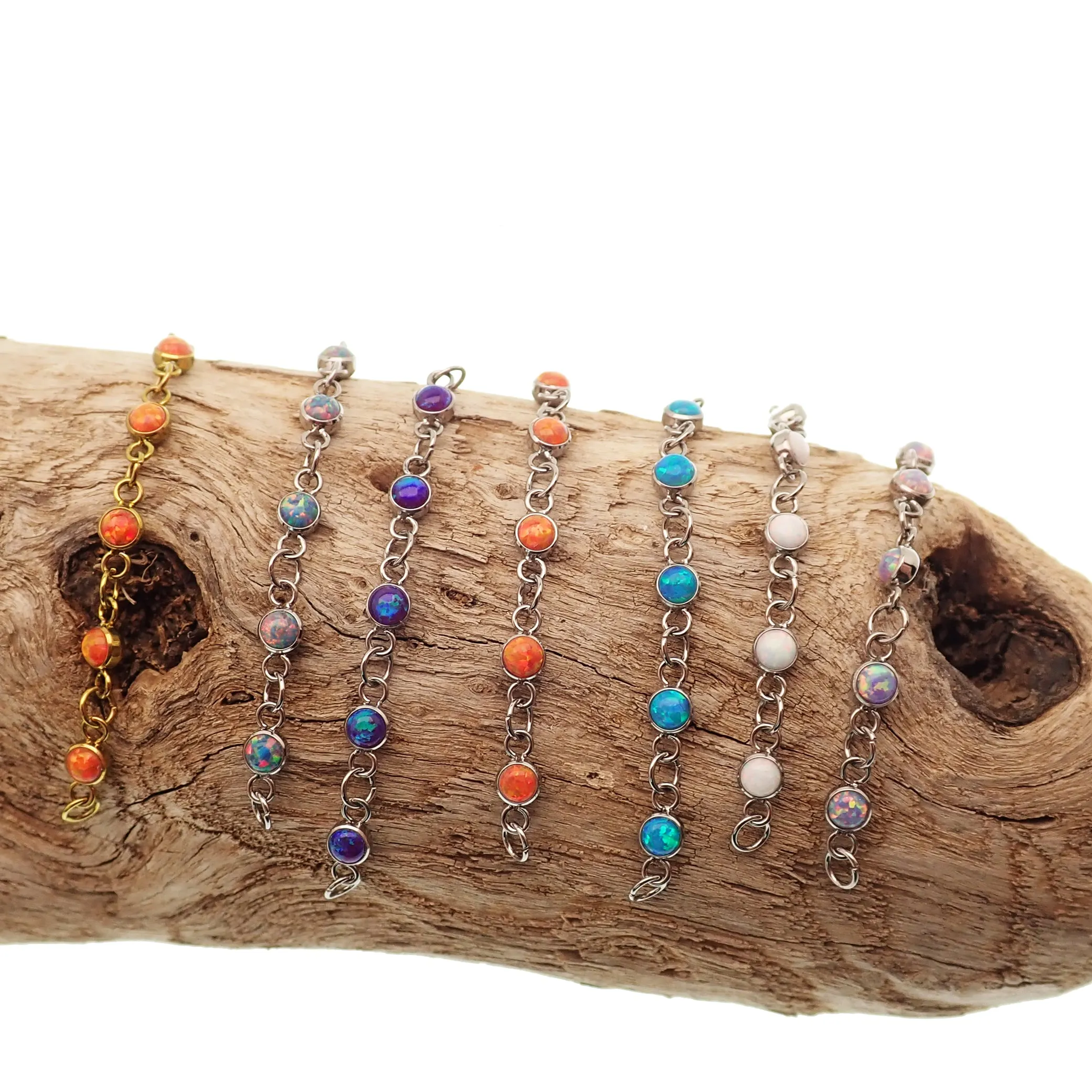 Titanium Opal Piercing add on Chain