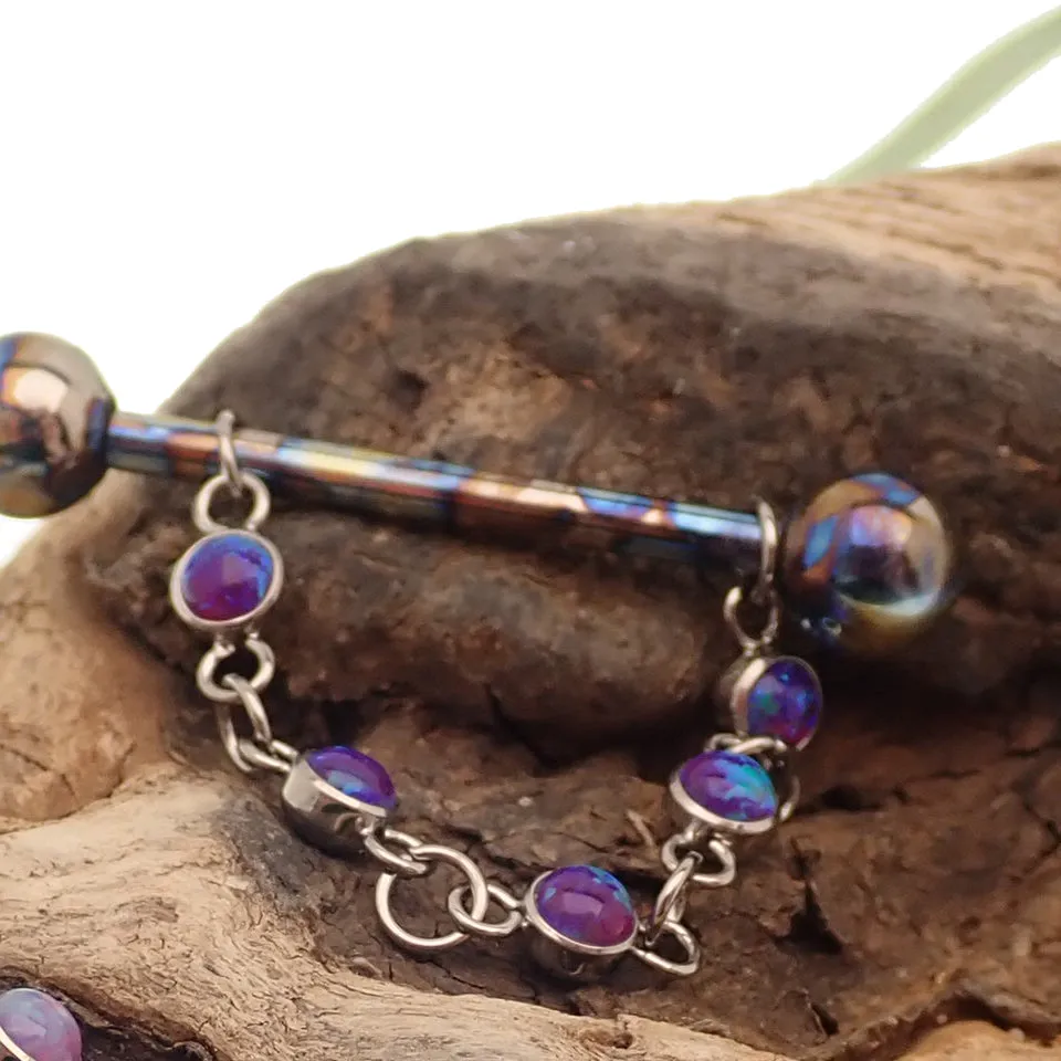 Titanium Opal Piercing add on Chain