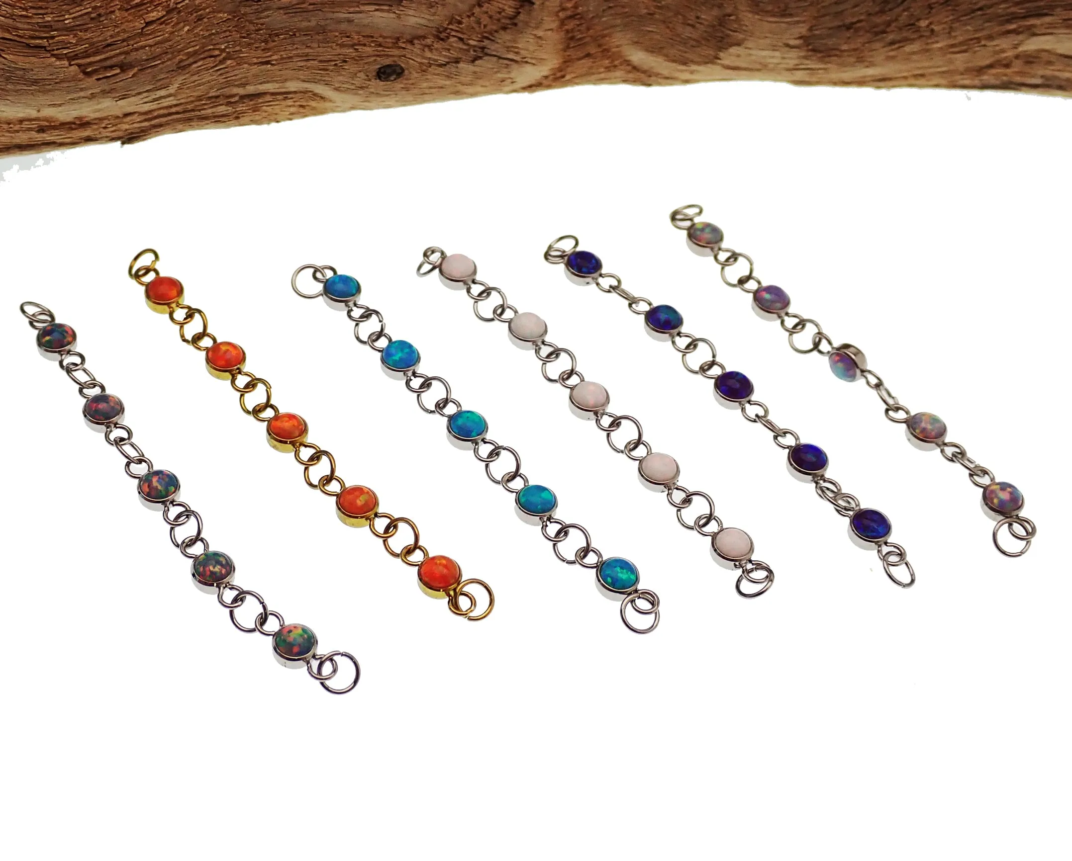 Titanium Opal Piercing add on Chain